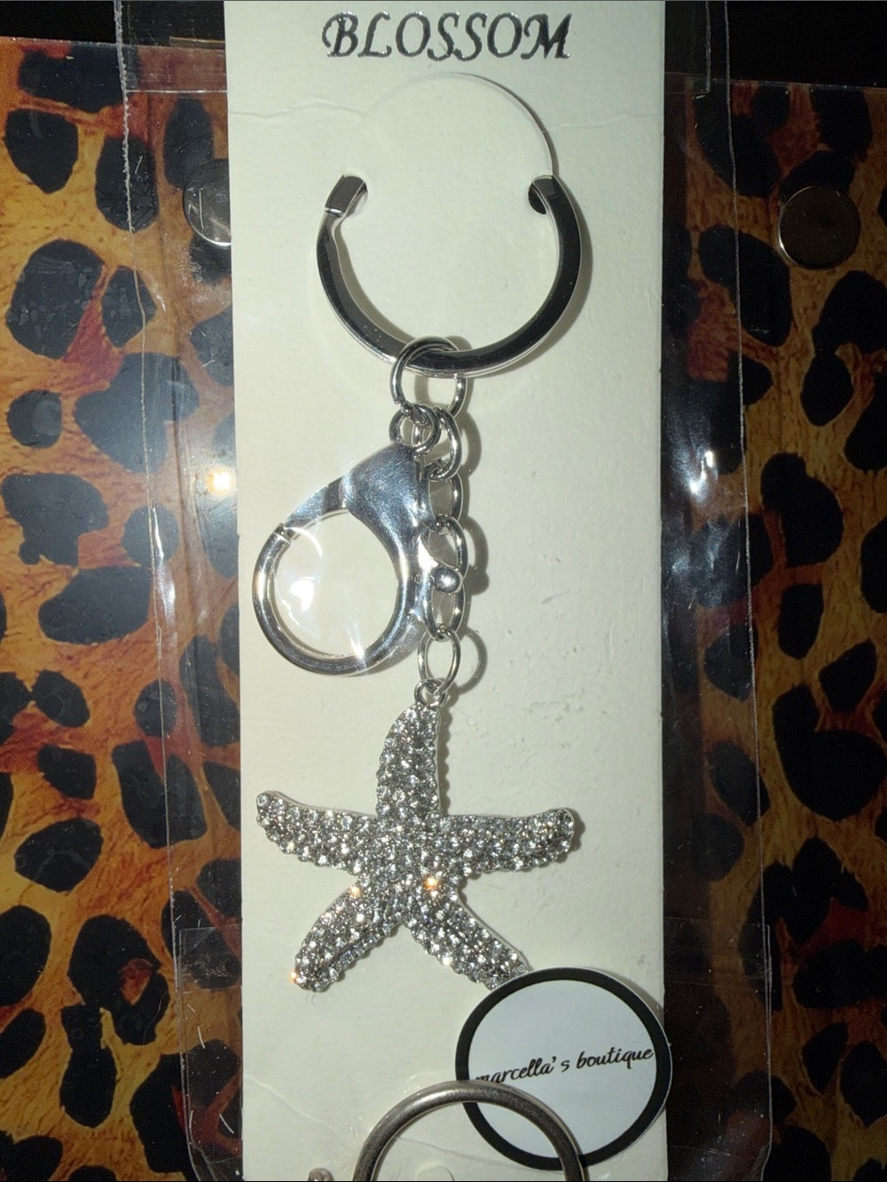 ❣️5/$25❣️Blossom Silver Rhinestone Starfish Keychain/bagcharm.  🆕